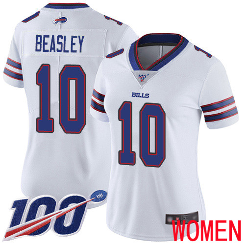 Women Buffalo Bills #10 Cole Beasley White Vapor Untouchable Limited Player 100th Season NFL Jersey->youth nfl jersey->Youth Jersey